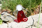 Angel with heart - historical glass