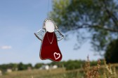 Angel with heart - historical glass