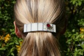 hair clip beige - historical glass