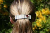 hair clip beige - historical glass