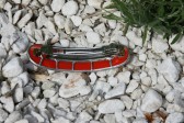 hair clip red - historical glass