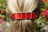 hair clip red - historical glass