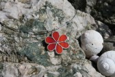 jewel flower red - historical glass