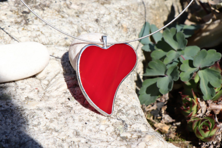 jewel heart love - historical glass