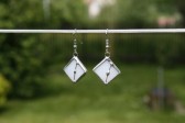 earrings white - historical glass