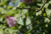 earrings green - historical glass