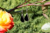 earrings black small - historical glass