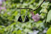 earrings black decorated - historical glass