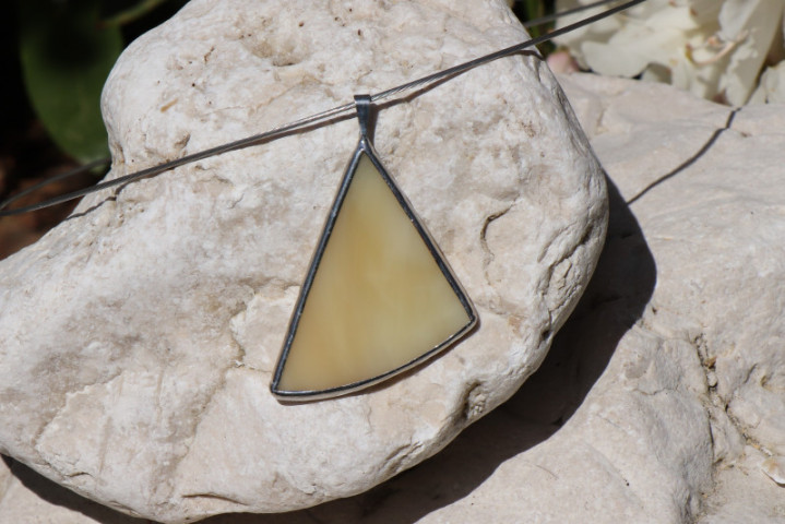 beige triangle - historical glass