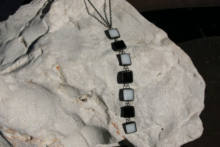 jewel black and white - historical glass