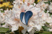 jewel heart blue and white - historical glass