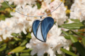 jewel heart blue and white - historical glass