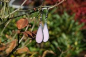 earrings pink long - historical glass