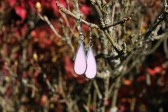 earrings pink long - historical glass