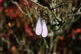 earrings pink long - historical glass