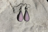 earrings pink long - historical glass