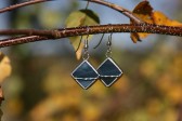 earrings color of the sea - historical glass
