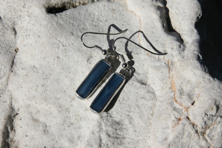 earrings  from the sea medium - historical glass