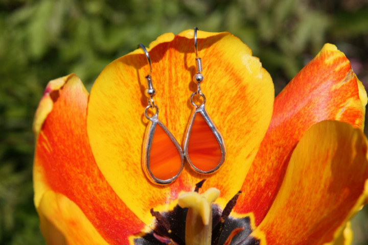 earrings fire - historical glass