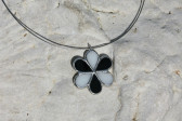 jewel flower white and black - historical glass