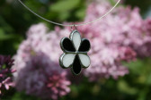 jewel flower white and black - historical glass