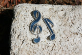 treble clef - historical glass