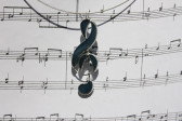 treble clef - historical glass