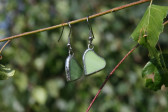 earrings hearts - historical glass