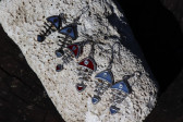 earrings fish red - historical glass