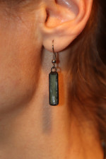 earrings green - historical glass