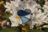 jewel heart big blue - historical glass