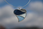 jewel heart big blue - historical glass