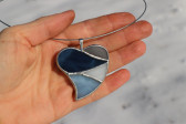 jewel heart big blue - historical glass