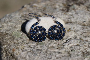 earrings blue - historical glass