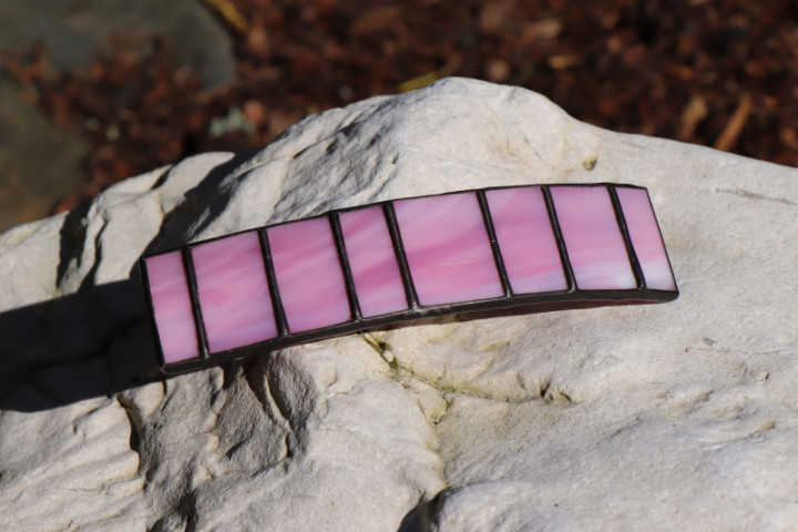 hair clip pink - historical glass