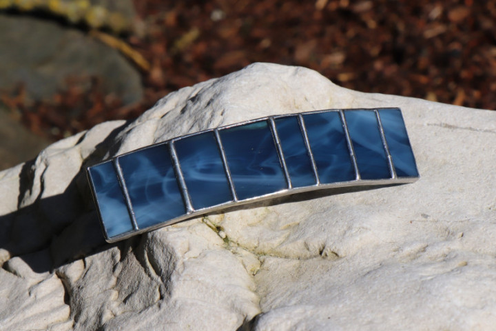 hair clip blue - historical glass