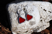 earrings hearts - historical glass