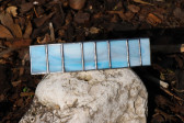 hair clip blue - historical glass