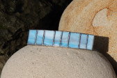 hair clip blue - historical glass